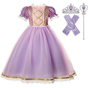 Kind Kostuum Meisje Rapunzel Prinses Jurk (150, Dress Set)
