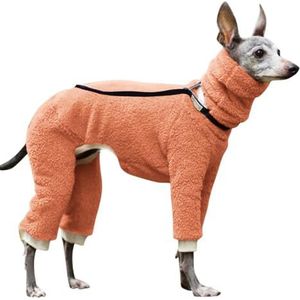 VOODUE hond jas Italiaanse windhond hoodie winter warme fleece jas hoge kraag Whippet kleding honden winterkleding (Color : Orange, Size : L)