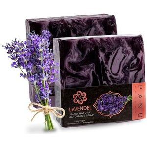 Panu Soaps Lavendel - Veganistische douchezeep voor alle huidtypes - Natuurlijke zeep als vaste douchegel en vaste shampoo - Premium Soap Bar - Natuurlijke douchezeep als vaste douchegel