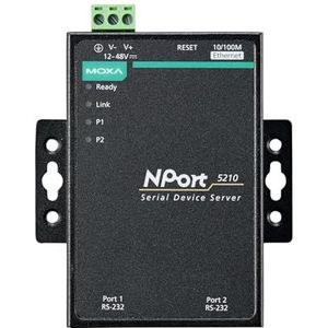 MOXA NPort 5210-2 poorten apparaat server, 10/100 Ethernet, RS-232, RJ45 8-pins zonder- adapter