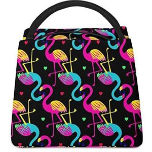 Roze Flamingo Grappige Lunchtas Geïsoleerde Lunchbox Lekvrije Koeltas Tote Handtas Gift voor Vrouwen Moeder Mannen
