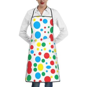 ZhaoYuGoods Witte bomen camouflage-schorten met zakken voor vrouwen, stijlvolle kookschorten voor keuken, tuinieren, salon, ideale print schort, Twister Polka Dots, Eén maat