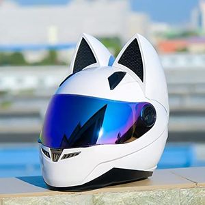 Motorhelm, DOT/ECE-gecertificeerde zonneklep for jongeren, volwassenen, mannen en vrouwen, alle seizoenen D, XXL = 60-61 cm(F,XXL=6061cm)