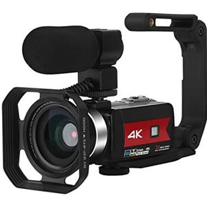 Videocamera, Videocamera met microfoon 4k camcorder for live stream wifi digitale vlogging camera afstandsbediening nachtzicht touchscreen fotografie(With 32GB SD Card)