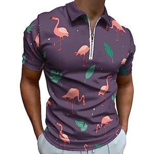 Kleurrijke kubusvormige streep poloshirt voor mannen casual rits kraag T-shirts golf tops slim fit