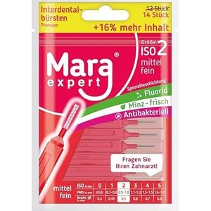 Mara Expert - Tandenborstels voor interdentale ruimtes met muntsmaak, gecoat met fluor en chloorhexidine, frisse adem, raadpleeg je tandarts