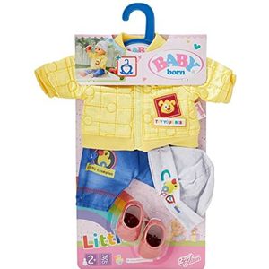 BABY born Little Cool Kids Outfit voor Poppen van 36 cm - Ideaal voor Kinderhandjes, Bevordert Creativiteit, Empathie & Sociale Vaardigheden, Vanaf 2 Jaar- Met Jas, Broek, Muts en Nog Veel Meer
