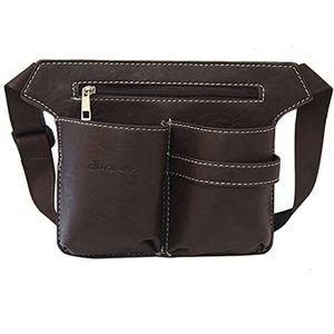 Schaartas met riem, salonkappersgereedschapstas for kappers(Brown)