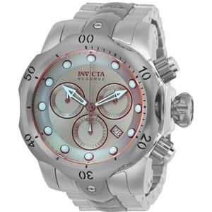 Invicta Heren Analoog Quartz Horloge met Roestvrij Stalen Band 25043, Zilver, armband