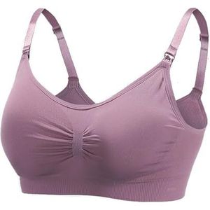 HomeJoySet Voedingsbeha For Borstvoeding, Zwangerschap, Naadloze Push-up Bralette Zonder Beugel Met Pads(Lavender,M)
