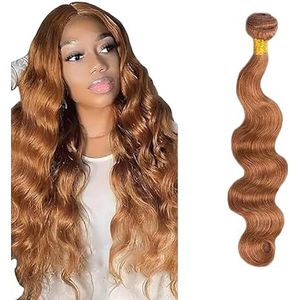 Salharer Body Wave Human Hair Bundles Single Extensions Machine Double Wefts Unprocessed Remy Weave Light Brown Color for Woman 34 Inch