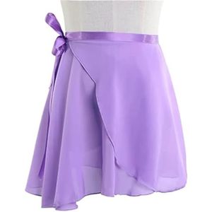 Balletrokje, Wikkelrokje, Vrouwen Ballet Rokken Lace-up Chiffon Rokken Dans Rokken Volwassenen Maillots Rok Ballet Praktijk Dansen Minirokken Tutu(Light Purple,Height 100cm 135cm)