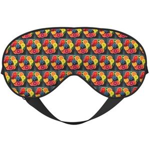 Fruit Rainbow Printing All-Occasion Sleep Eye Mask met dubbele zijden verstelbare riem perfect voor diensten en reizen