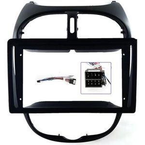 Autoradioframe Voor Peugeot 206 2000-2010 9 inch 2-DIN auto dashboard frame auto dvd frame radio paneel frame navigatiepaneel 2-DIN Android(Frame an ISO)