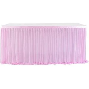 183 x 76 cm polyester tafelrok tafelkleed tafelrok tule tafelrok tafelkleed tutu voor babyshower tafeldecoratie tafelrok voor bruiloft, verjaardag, candybar, Kerstmis, Valentijnsdag