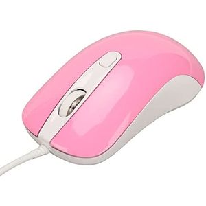 Computermuis Bedraad, 4-knops Zeer Nauwkeurige Bedrade Gamingmuis voor Werk (Roze)
