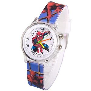 ZBBLJY Kinderhorloge - Spiderman horloge, mooi en schattig kinderpolshorloge met lesgeven analoge weergave tijd leraar - quartz uurwerk, geef je kind het beste cadeau, B1, riem