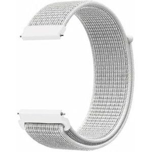 By Qubix - Sport Loop nylon bandje - Wit - Compatible met Samsung Galaxy Watch 6-40mm & 44mm - compatible samsung bandjes - Bandbreedte: 20mm