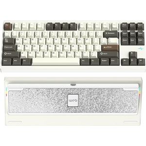 WOBKEY Crush 80 Reboot CNC aluminium 5-seconden snelsluiting, drievoudige verbindingsmodi, mechanisch toetsenbord met uitstekende akoestiek (Pro wit)