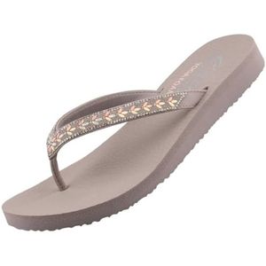 Skechers - Meditation Lucky One - Slippers - Taupe - Gezondheidsslippers