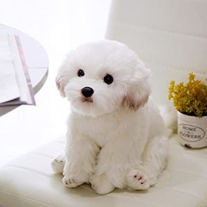 Simulatie Maltese Hond Knuffel Knuffeldier Realistische Schnauzer Bichon Frise Speelgoed voor Luxe Home Decor Pet Gift 1