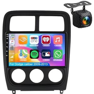 Android 14.0 2 Din Autoradio 9"" Touchscreen Auto Stereo voor Dodge caliber 2009-2013 met Draadloze Carplay Android Auto GPS navigatie AHD Omgekeerd beeld Stuurwielbediening(S-3(4G+32G))