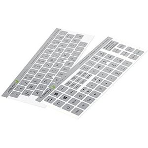 Lacerto® | 14x14mm - Duitse stickerset voor PC & laptop toetsenborden incl. extra toetsen & numeriek blok | kleur: zilver