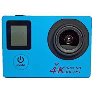 Actiecamera, 4K Dual-scherm met afstandsbediening WIFI Buitensportcamera DV Duikantenne Hd Camera waterdicht(Blue)