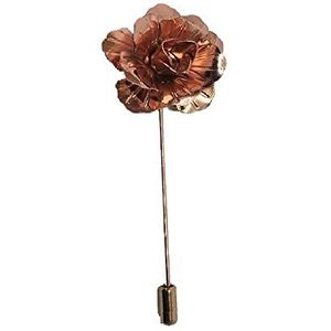Rose Gold Handgemaakte Metalen Bloem/Rose Revers Pin, Knoopsgat, Corsage, Boutonniere, Eén maat, Roségoud, Metaal