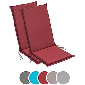 sleepling Kussen met hoge rugleuning, tuinstoelkussen, kussen voor tuinmeubelen, made in EU, Ökotex, hoekbanden en instelband, afneembare overtrek van de kussens, 120 x 50 x 6 cm, rood