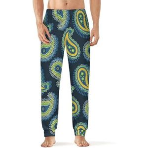 Paisley Patroon Mannen Pyjama Broek Zachte Lounge Bottoms Met Pocket Slaap Broek Loungewear