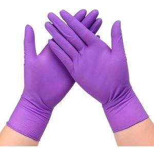20/100 stuks paarse nitril handschoenen for eenmalig gebruik, for tatoeages, schoonheidssalon, haarverf, schoonheidsspecialiste, keuken, huishoudelijk schoonmaken(Purple 100PCS M)