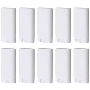 Minsily 20 STKS 15 ml Witte Lege Plastic Ovale Deodorant Container Ovale Lippenbalsem Buizen Lippenstift Buis 0.5oz Deodorant Containers Ovale Twist-Up Buizen BPA-vrij voor DIY Zelfgemaakte Krijt