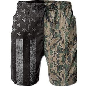 Zhenyun USMC CAMO Mens Quick Dry Zwembroek Atletische Strand Board Shorts Broek - wit - M