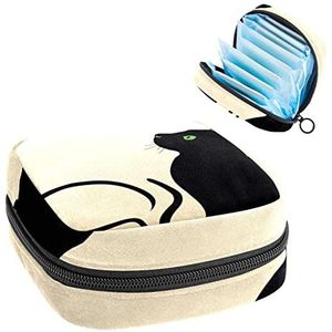 Cat Animal,Periode Pouch Draagbaar,Tampon Opbergtas,Tampon Houder voor Portemonnee Vrouwelijke Product Organizer, Meerkleurig, 4.7x6.6x6.6 in/12x17x17 cm