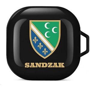 Sandzak vlag oordopjes hoesje compatibel met Samsung hard shell beschermhoes zwart-stijl