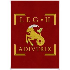 Nice Captain Imperial Roman Army Vexillum poster 70 cm x 50 cm Romeinse legioenen standaard vlag canvas poster (LEGIO II ADIUTRIX)