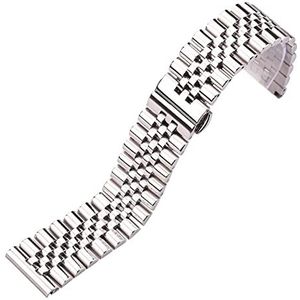CBLDF Horloge Band Armband Zilver Gepolijst Roestvrij Stalen Horloge Accessoires 16 18 19 20 21 22mm Massief Metalen Polsband (Color : Silver, Size : 21mm)