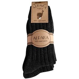 dunaro 2 paar alpacasokken, wollen sokken, bijzonder behaaglijk warm, voor dames en heren, 2 paar | antraciet, 35/38 EU