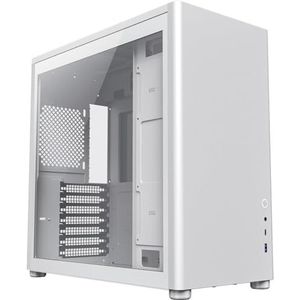 GameMax Spark Pro Gaming Cube, ATX modulaire gaming pc-hoes, dubbele zijpanelen van gehard glas, USB3.0 - Type C | Wit