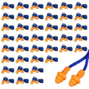 TUONYIS 40 paar siliconen oordop en oordopjes met snoer voor slapen, herbruikbare geluiddichte oordoppen, anti-verlies met kabel om te hangen voor ruisonderdrukking en gehoorbescherming