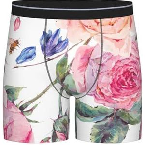 GRatka Boxer slips, heren onderbroek Boxer Shorts been Boxer Slip Grappige nieuwigheid ondergoed, aquarel lente bloem vintage, zoals afgebeeld, XL
