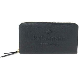 Kate Spade Neda Larchmont Avenue Pebble Leather Embossed Logo Black Wallet WLRU5289
