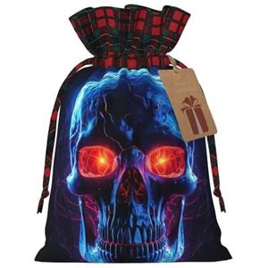 Halloween Skull Exquisite Drawstring Christmas Gift Bags, Herbruikbaar, voor uitzonderlijke cadeau-ervaringen