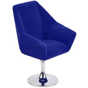 Mini Meubelstoel, poppenhuis accessoires mini poppenstoel praktische mini meubels fauteuil voor 1:12 miniatuur poppenhuis (blauw)