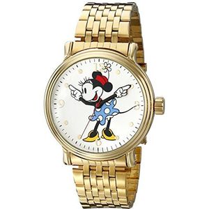 Disney Heren W001880 Minnie Mouse analoge weergave analoge quartz gouden horloge, Goud, armband