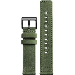 Pgqjfks 18mm/20mm/22mm Canvas Strap Nylon Armband voor Mannen en Vrouwen, Zwarte Gesp, 22mm, Nylon