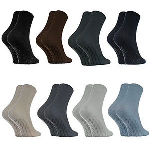 Rainbow Socks - Man Vrouw Diabetes Sokken Anti-Slip Katoen Zonder Elastiek - 8 Paar - Klassieke Kleuren - Maat EU 39-41