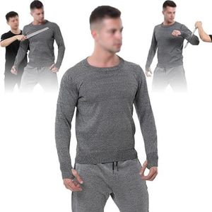 Snij- En Steekwerende Vest Niveau 5 Beschermende Snijkleding, Bijtvast, Scheurvast, Steekwerend T-Shirt Met Lange Mouwen, Gebruikt Om De Persoonlijke Veiligheid Te Beschermen,Grey-S