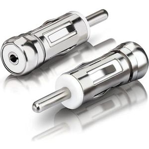 Bingfu Auto-antenne-adapter, universele autoradio-adapter, ISO-aansluiting naar DIN-stekkerconnector (2-pack) voor voertuig, auto, audio, radio-hoofdunit, stereo-ontvanger